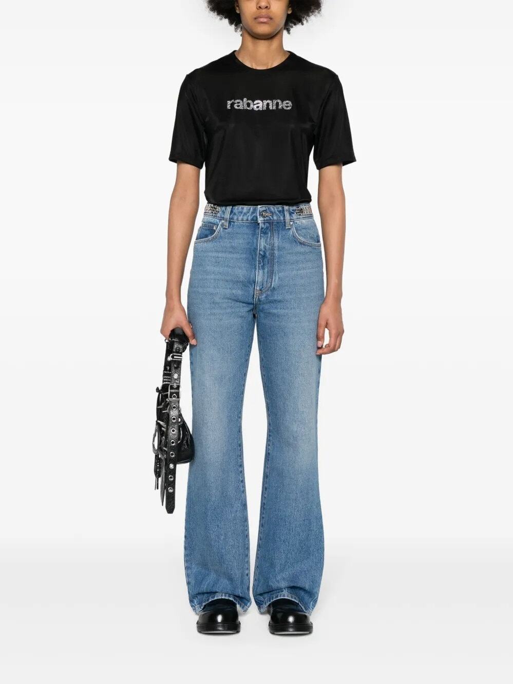 Paco Rabanne Logo Embellished Shirt Streetwear Y2K Party Going Out Fall Preppy S